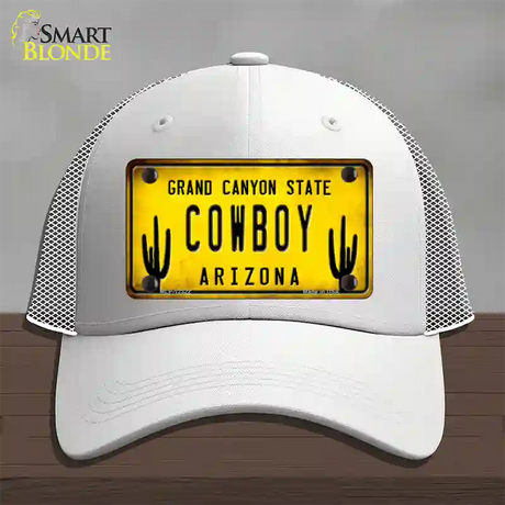 Arizona Cowboy Novelty License Plate Hat Mesh / White