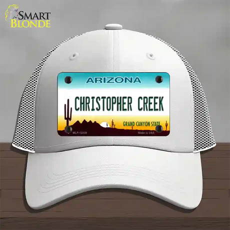 Christopher Creek Arizona Novelty License Plate Hat Mesh / White