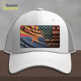 Arizona/American Flag Novelty License Plate Hat Mesh / White