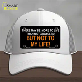 More To Life Than Motorcycles Novelty License Plate Hat Mesh / White