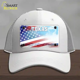 Texas Lone Star Plate American Flag Novelty License Plate Hat Mesh / White