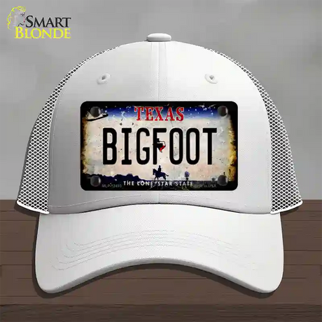 Bigfoot Texas Novelty License Plate Hat Mesh / White