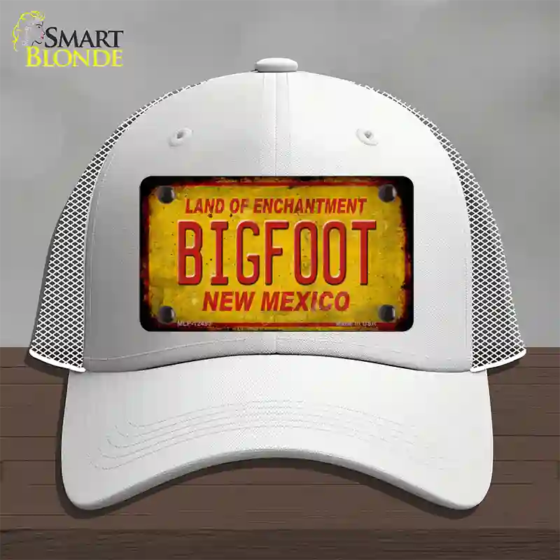 Bigfoot New Mexico Novelty License Plate Hat Mesh / White