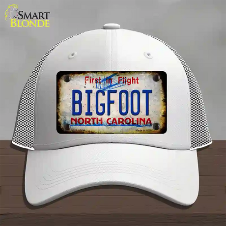 Bigfoot North Carolina Novelty License Plate Hat Tag Mesh / White