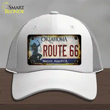 Route 66 Oklahoma Rusty Novelty License Plate Hat Mesh / White