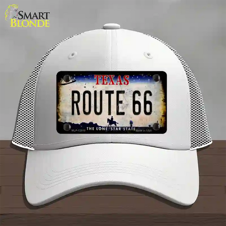 Route 66 Texas Rusty Novelty License Plate Hat Mesh / White