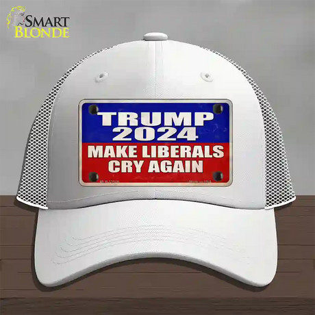 Trump Make Liberals Cry Again Novelty License Plate Hat Mesh / White