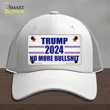 Trump 2024 No More Bullshit Novelty License Plate Hat Mesh / White