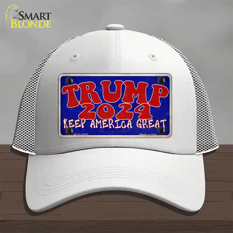 Trump 2024 Keep America Great Novelty License Plate Hat Mesh / White