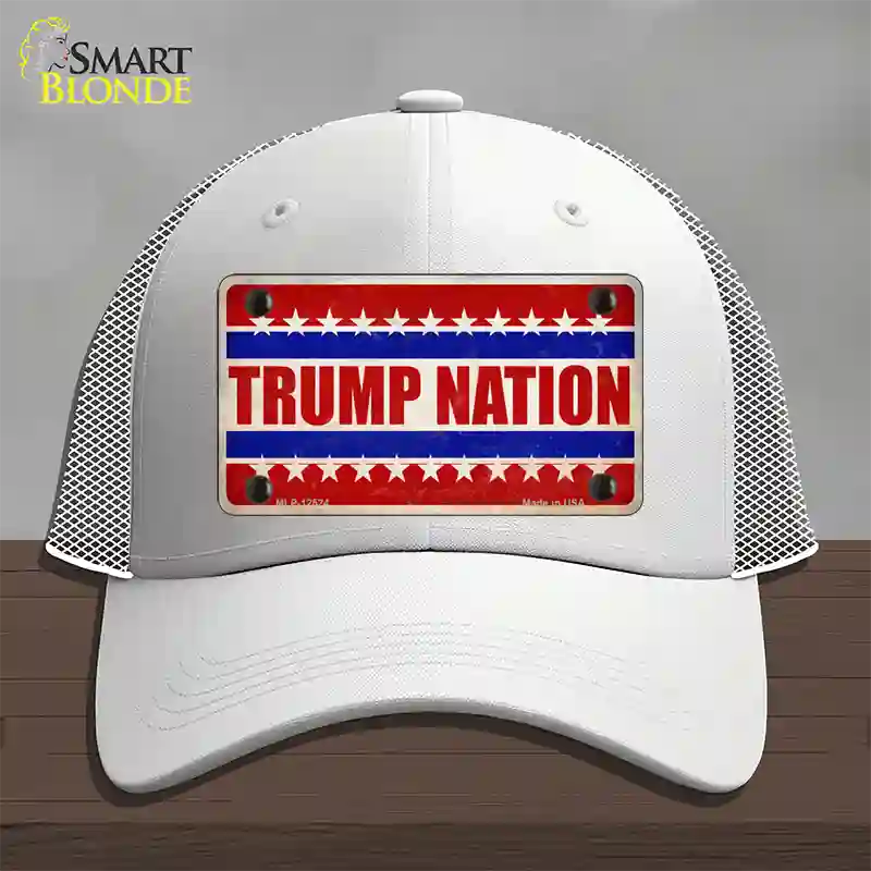 Trump Nation Novelty License Plate Hat Mesh / White