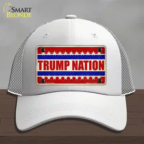 Trump Nation Novelty License Plate Hat Mesh / White