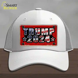 Trump 2024 Flag Novelty License Plate Hat Mesh / White