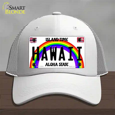 Hawaii Novelty License Plate Hat Mesh / White