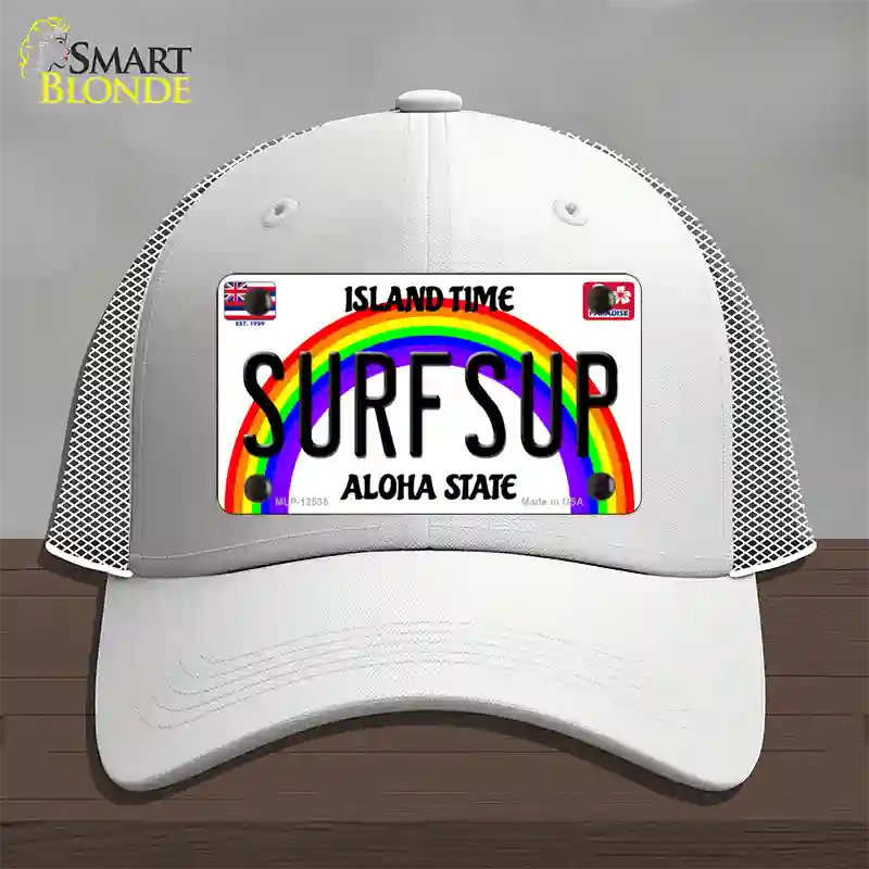 Surfsup Hawaii Novelty License Plate Hat Mesh / White