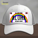 Aloha Hawaii Novelty License Plate Hat Mesh / White