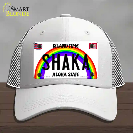 Shaka Hawaii Novelty License Plate Hat Mesh / White