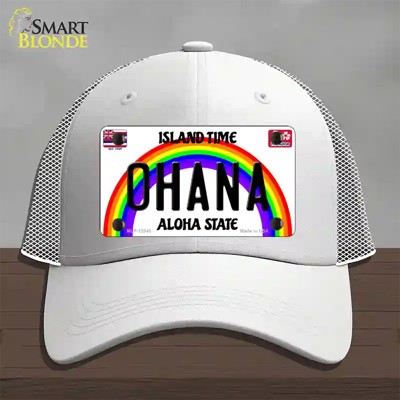 Ohana Hawaii Novelty License Plate Hat Mesh / White