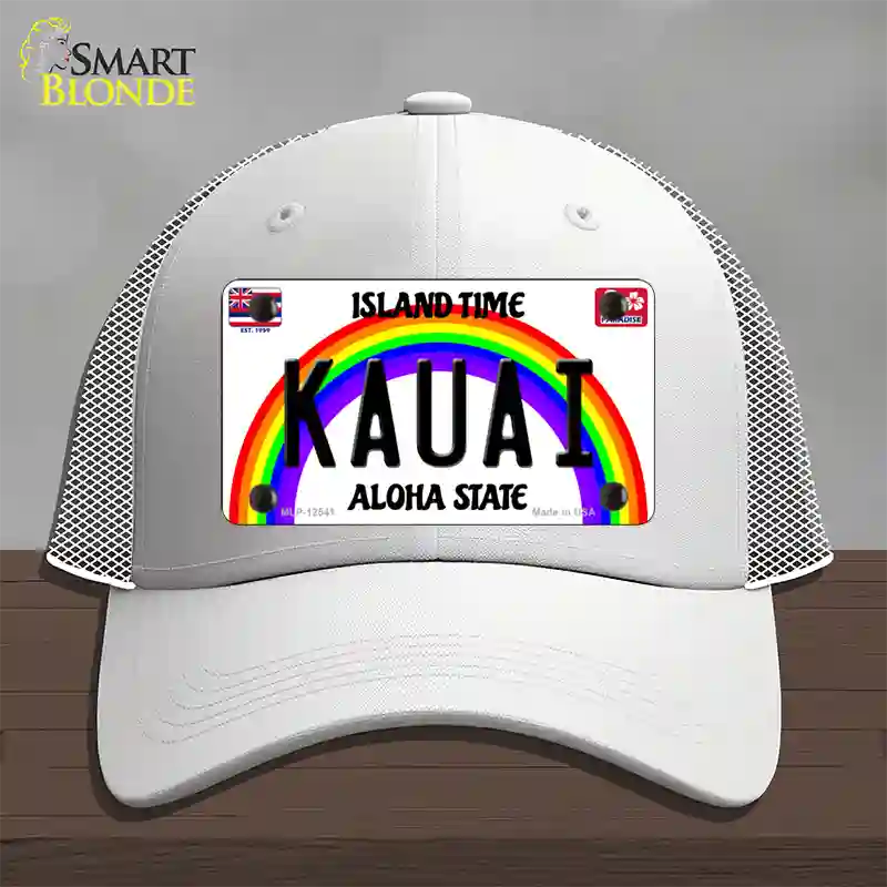 Kauai Hawaii Novelty License Plate Hat Mesh / White