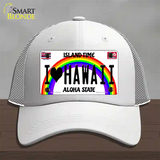 I Love Hawaii Novelty License Plate Hat Mesh / White