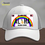 Aloha Pineapple Hawaii Novelty License Plate Hat Mesh / White