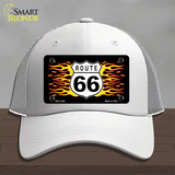 Route 66 Flames Novelty License Plate Hat Mesh / White