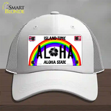 Aloha Hawaii Island Time Novelty License Plate Hat Mesh / White