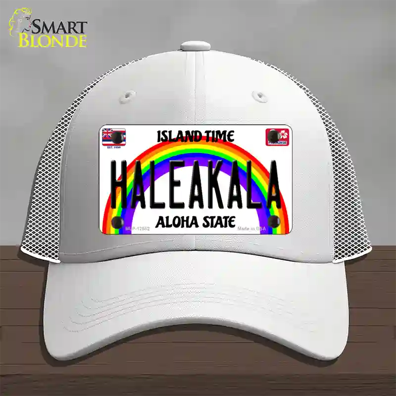 Haleakala Hawaii Novelty License Plate Hat Mesh / White