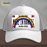 Made In Hawaii Novelty License Plate Hat Mesh / White