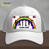 Native Hawaii Novelty License Plate Hat Mesh / White