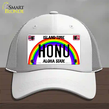 Honu Hawaii Novelty License Plate Hat Mesh / White