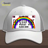 Eat Sleep Surf Hawaii Novelty License Plate Hat Mesh / White