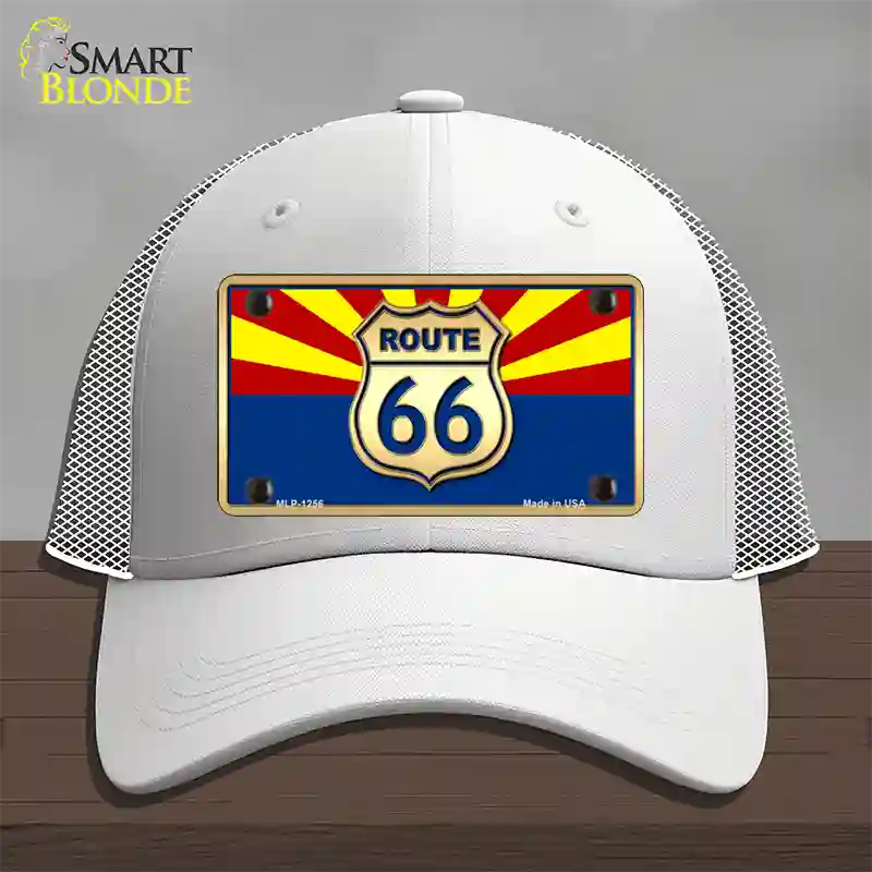 Route 66 Arizona State Flag Novelty License Plate Hat Mesh / White