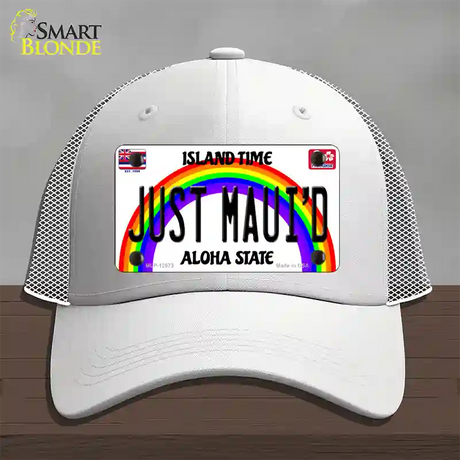 Just Mauid Hawaii Novelty License Plate Hat Mesh / White