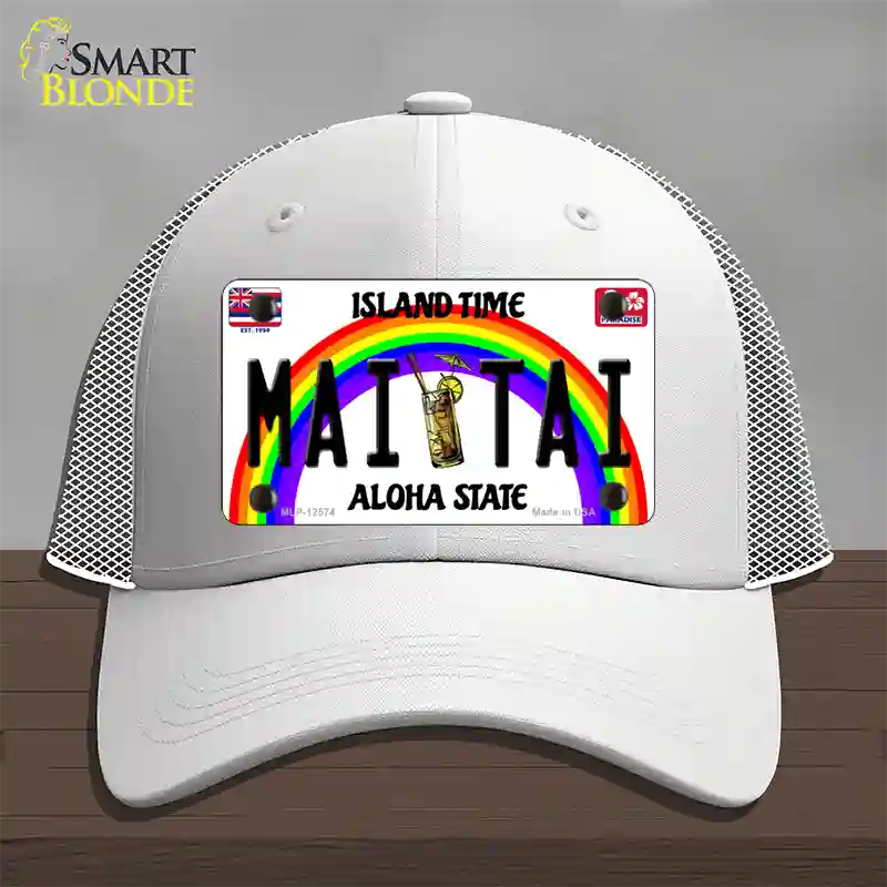 Mai Tai Hawaii Novelty License Plate Hat Mesh / White