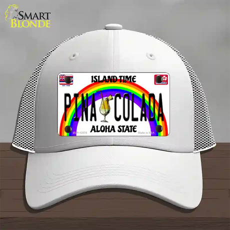 Pina Colada Hawaii Novelty License Plate Hat Mesh / White