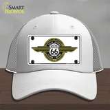 Route 66 Shield Emblem Novelty License Plate Hat Mesh / White