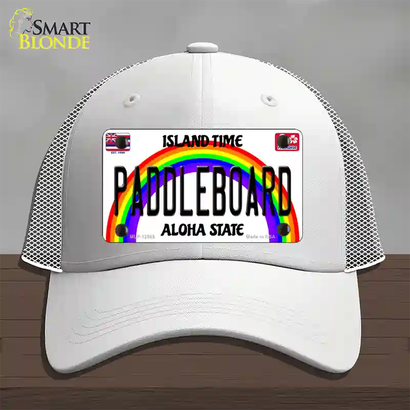 Paddleboard Hawaii Novelty License Plate Hat Mesh / White