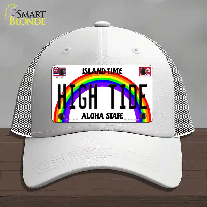 High Tide Hawaii Novelty License Plate Hat Mesh / White