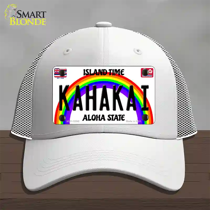 Kahakai Hawaii Novelty License Plate Hat Mesh / White