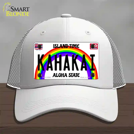 Kahakai Hawaii Novelty License Plate Hat Mesh / White