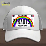 Paradise Hawaii Novelty License Plate Hat Mesh / White