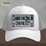 Where The Hell Is Route 66 Novelty License Plate Hat Mesh / White