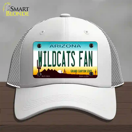 Wildcats Fan Novelty License Plate Hat Mesh / White