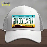 Sun Devils Fan Novelty License Plate Hat Mesh / White