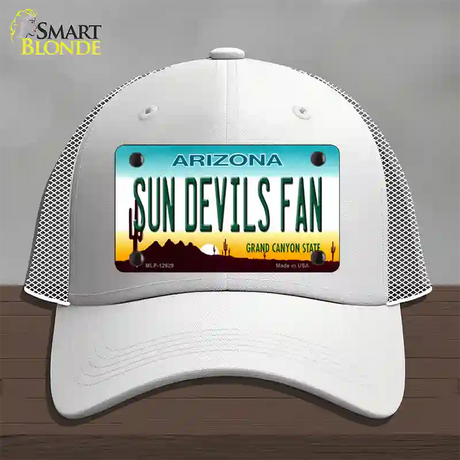 Sun Devils Fan Novelty License Plate Hat Mesh / White