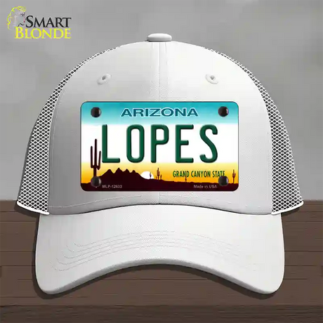 Lopes Novelty License Plate Hat Mesh / White