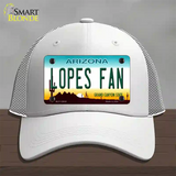 Lopes Fan Novelty License Plate Hat Mesh / White