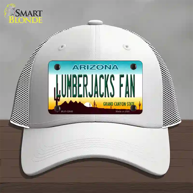 Lumberjacks Fan Novelty License Plate Hat Mesh / White