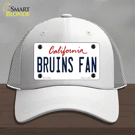 Bruins Fan Novelty License Plate Hat Mesh / White