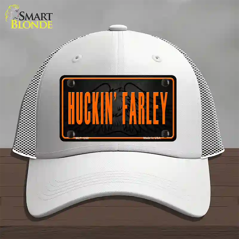 Huckin Farley Novelty License Plate Hat Mesh / White